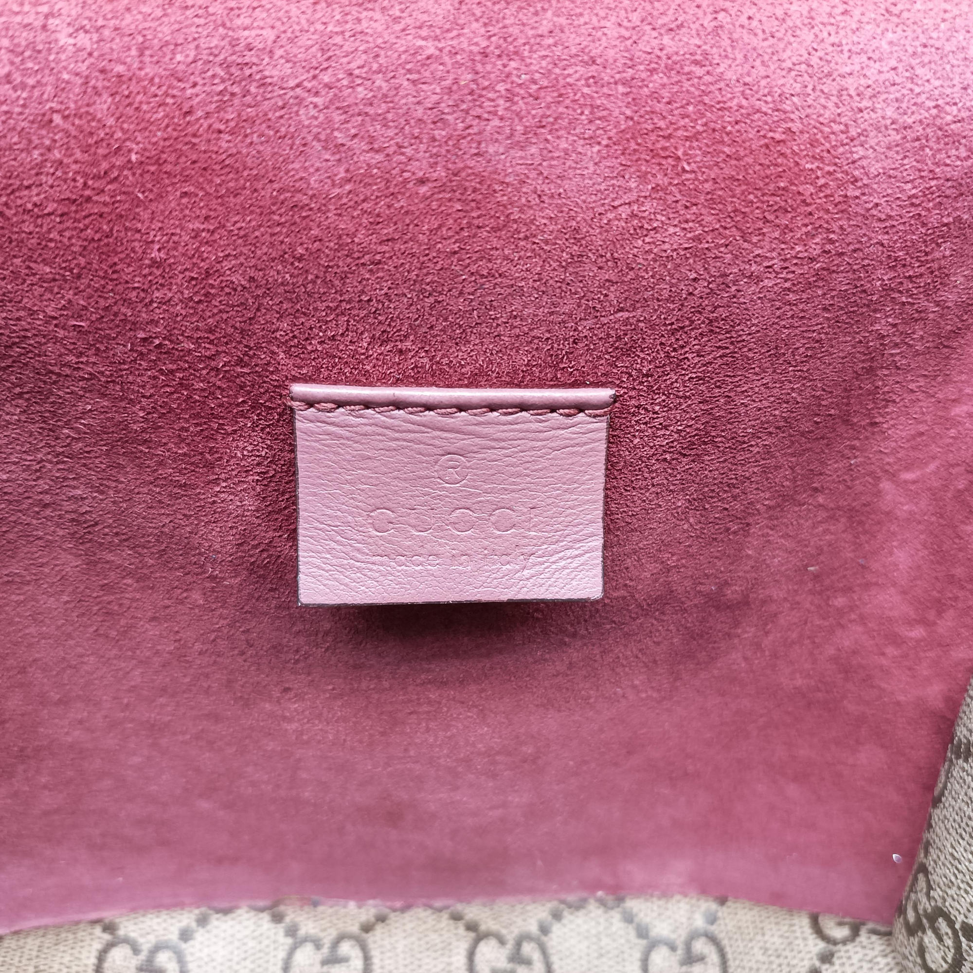 Pre-owned Gucci Dionysus beige×red×multicolor PVC coated canvas × suede 421970 shoulderbag | stylenewstar