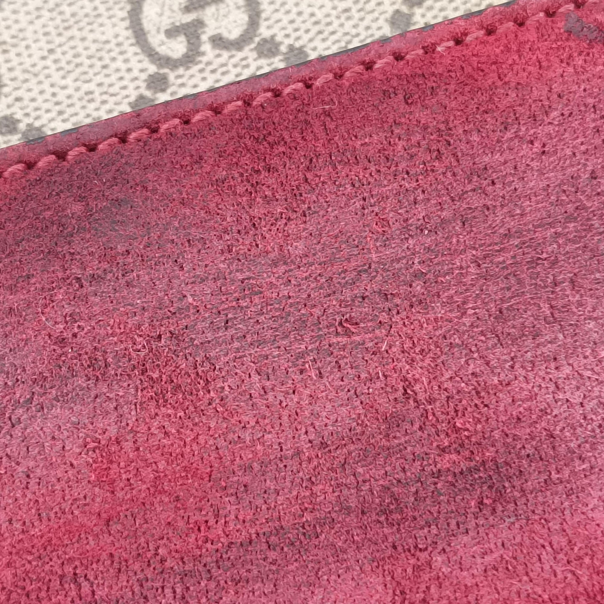 Pre-owned Gucci Dionysus beige×red×multicolor PVC coated canvas × suede 421970 shoulderbag | stylenewstar