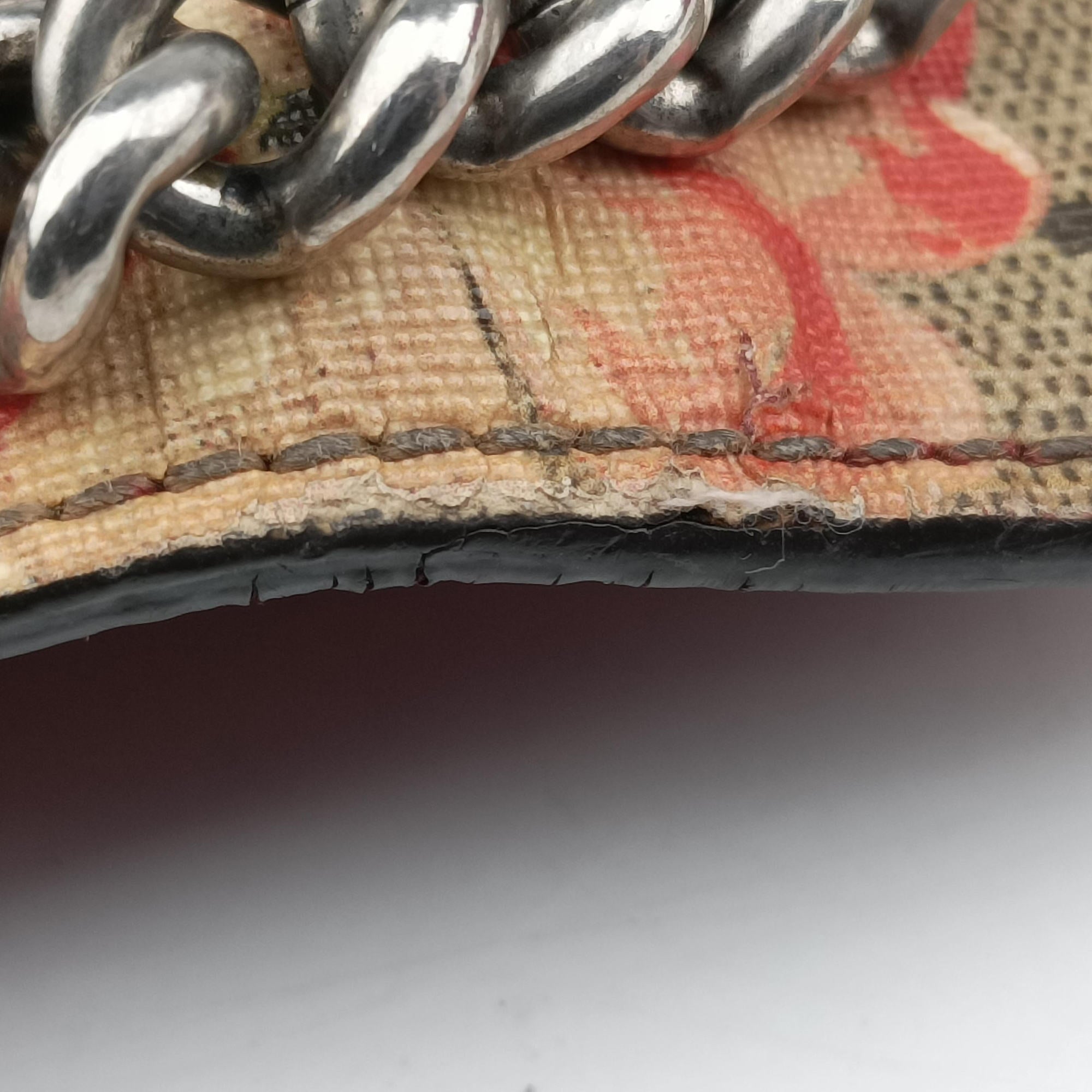 Pre-owned Gucci Dionysus beige×red×multicolor PVC coated canvas × suede 421970 shoulderbag | stylenewstar