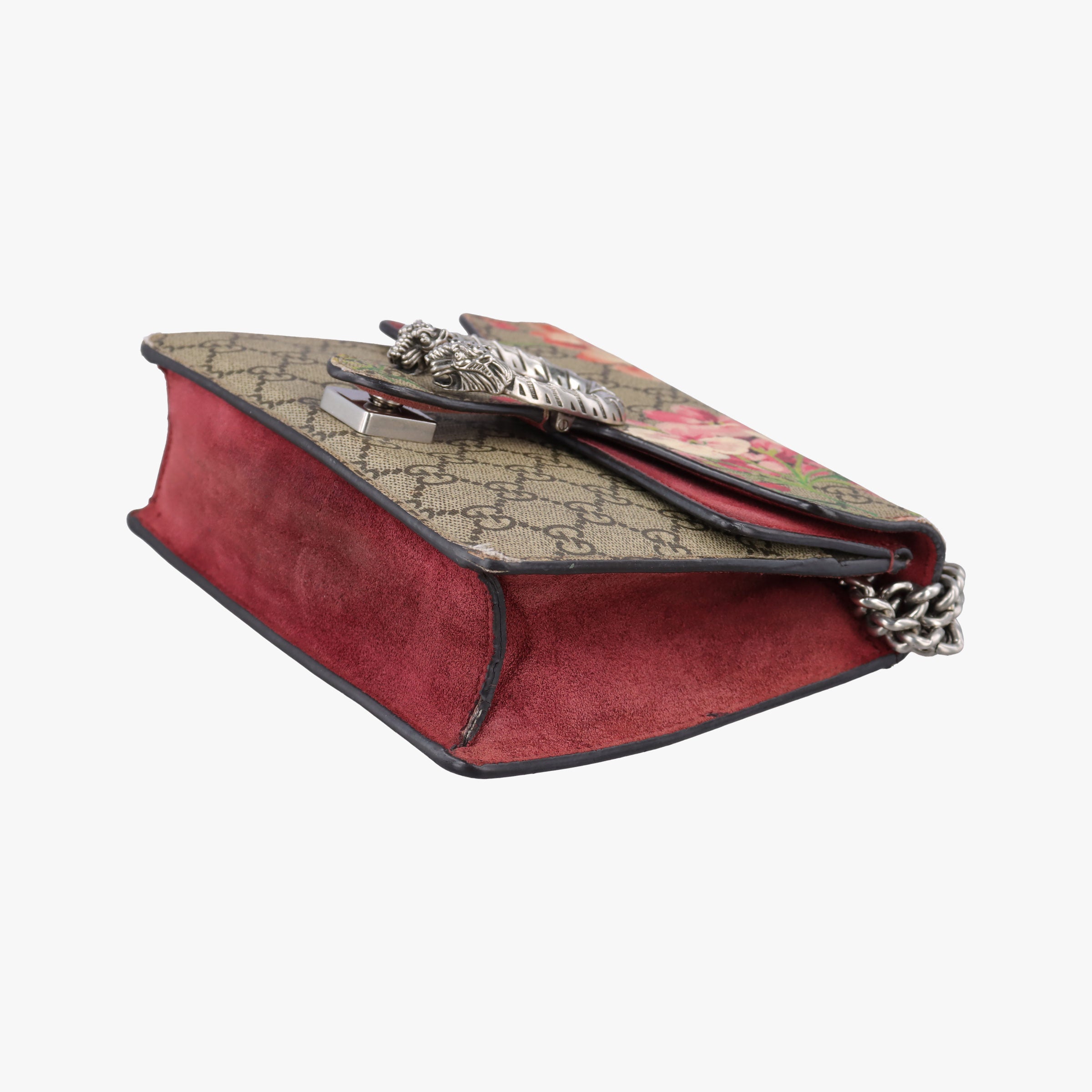 Pre-owned Gucci Dionysus beige×red×multicolor PVC coated canvas × suede 421970 shoulderbag | stylenewstar