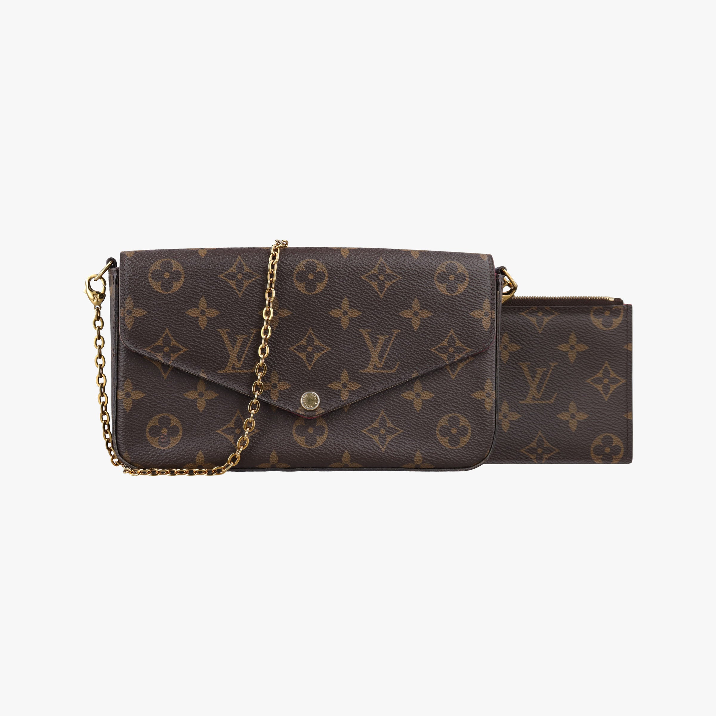 Pre-owned Louis Vuitton Pochette Felicie Brown Monogram Canvas M61276 shoulderbag | stylenewstar