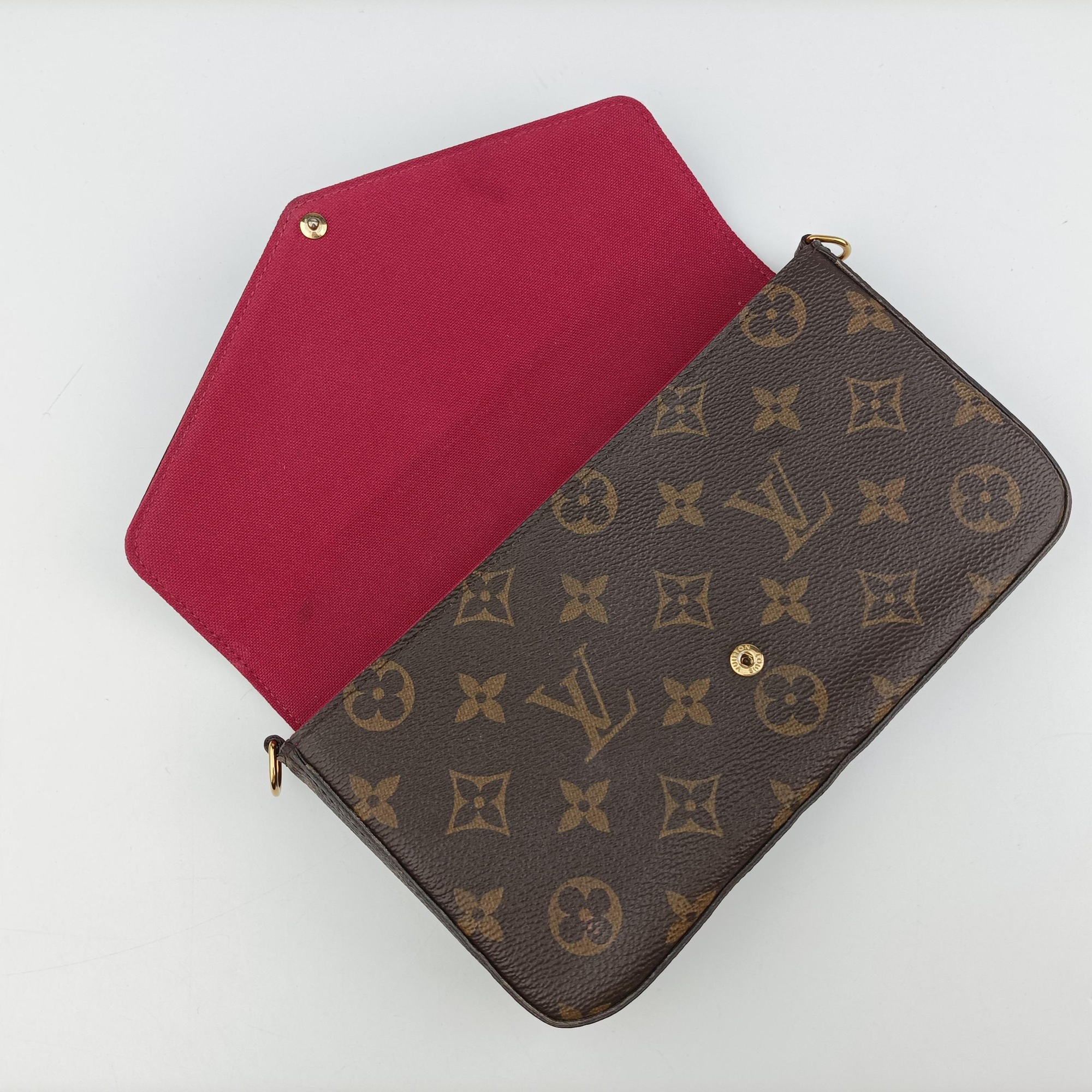 Pre-owned Louis Vuitton Pochette Felicie Brown Monogram Canvas M61276 shoulderbag | stylenewstar