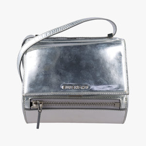 Secondhand Givenchy Pandora Box Silver Patent Leather  shoulderbag | stylenewstar
