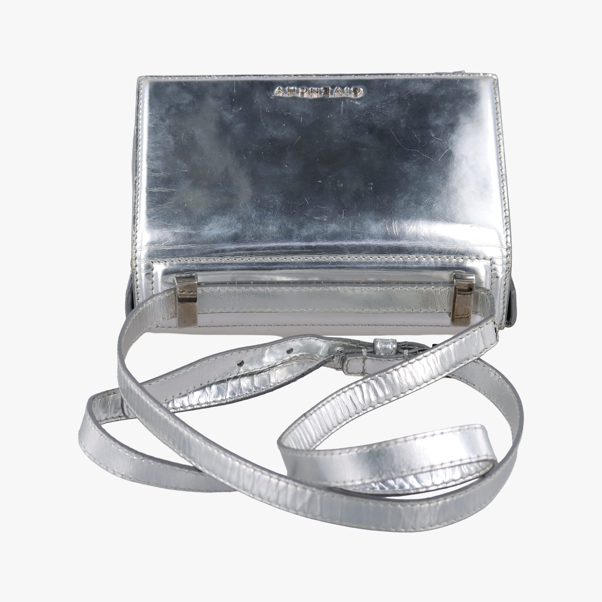 Secondhand Givenchy Pandora Box Silver Patent Leather  shoulderbag | stylenewstar
