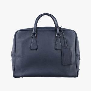 Pre-owned Prada business bag briefcase Navy SAFFIANO Leather 2VE363 handbag | stylenewstar