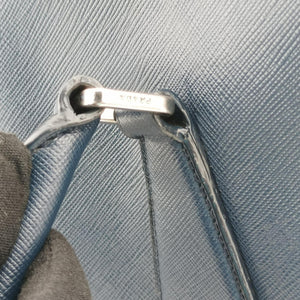 Pre-owned Prada business bag briefcase Navy SAFFIANO Leather 2VE363 handbag | stylenewstar