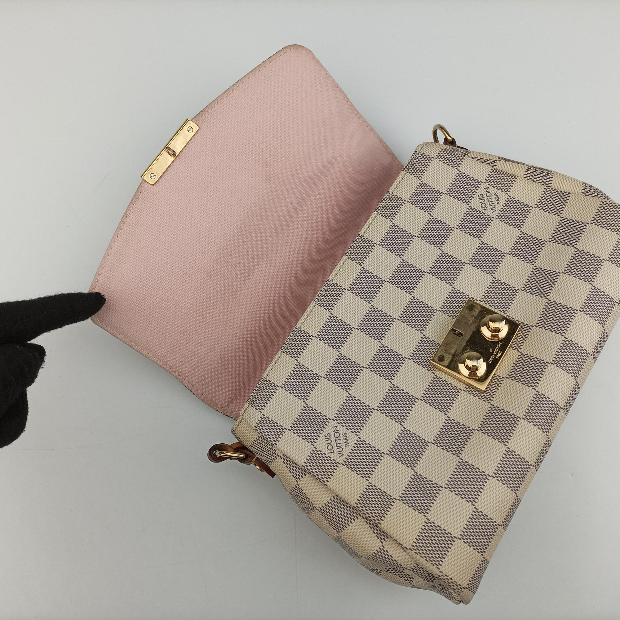 Pre-owned Louis Vuitton CROISETTE Azur Damier Canvas N41581 shoulderbag | stylenewstar