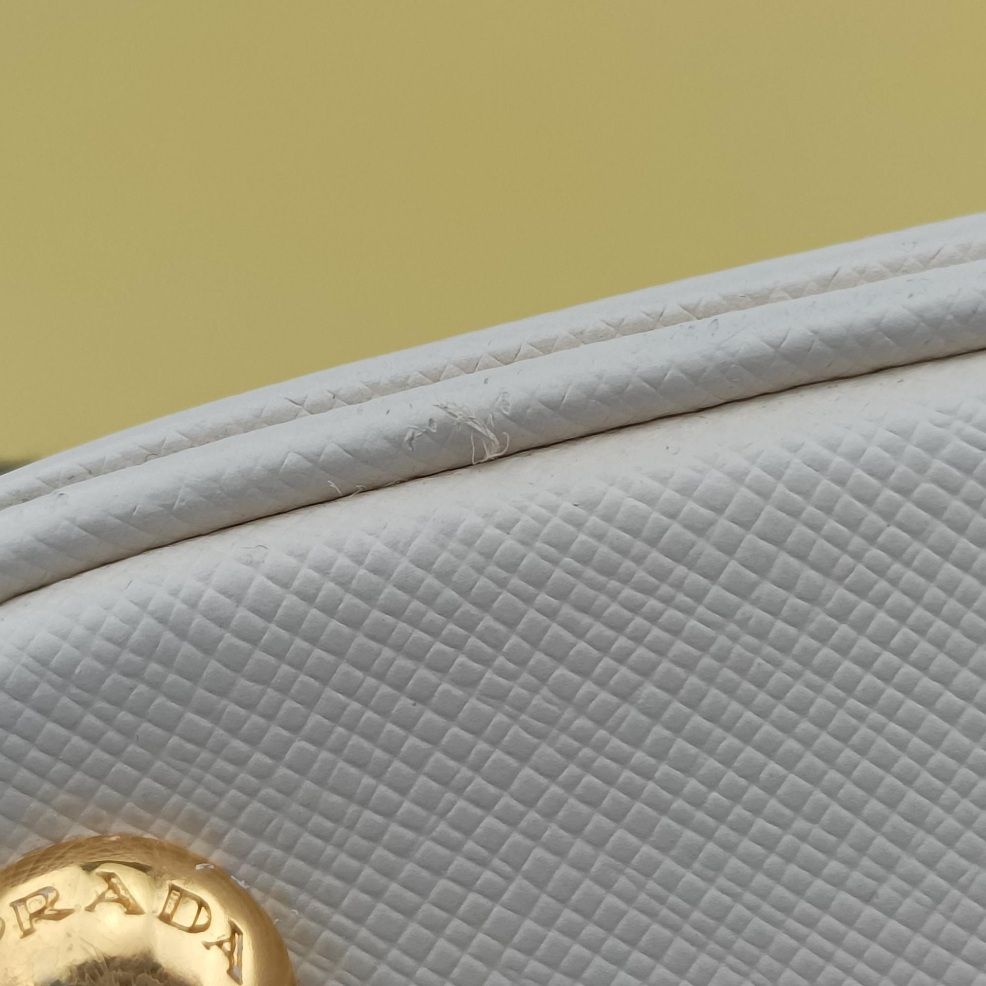 Pre-owned Prada Tote bag YellowxWhite Saffiano leather  handbag | stylenewstar