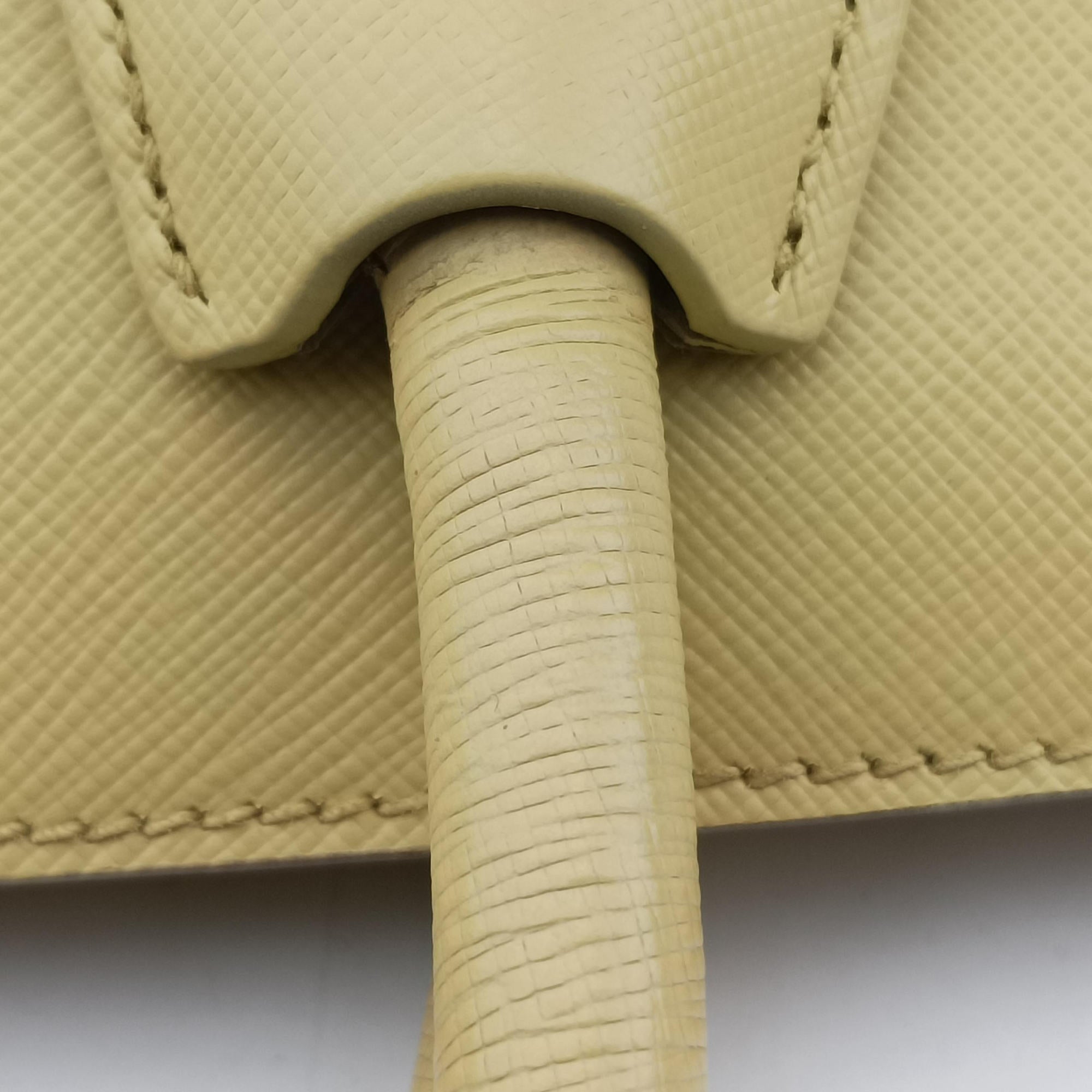 Pre-owned Prada Tote bag YellowxWhite Saffiano leather  handbag | stylenewstar