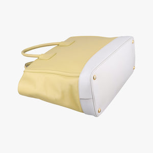 Pre-owned Prada Tote bag YellowxWhite Saffiano leather  handbag | stylenewstar