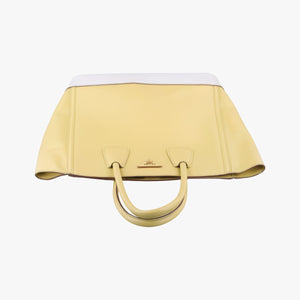 Pre-owned Prada Tote bag YellowxWhite Saffiano leather  handbag | stylenewstar