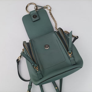 Pre-owned Chloe FAYE mini Blue Leather × Suede  backpack/rucksack | stylenewstar