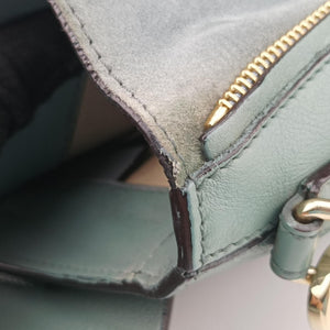 Pre-owned Chloe FAYE mini Blue Leather × Suede  backpack/rucksack | stylenewstar