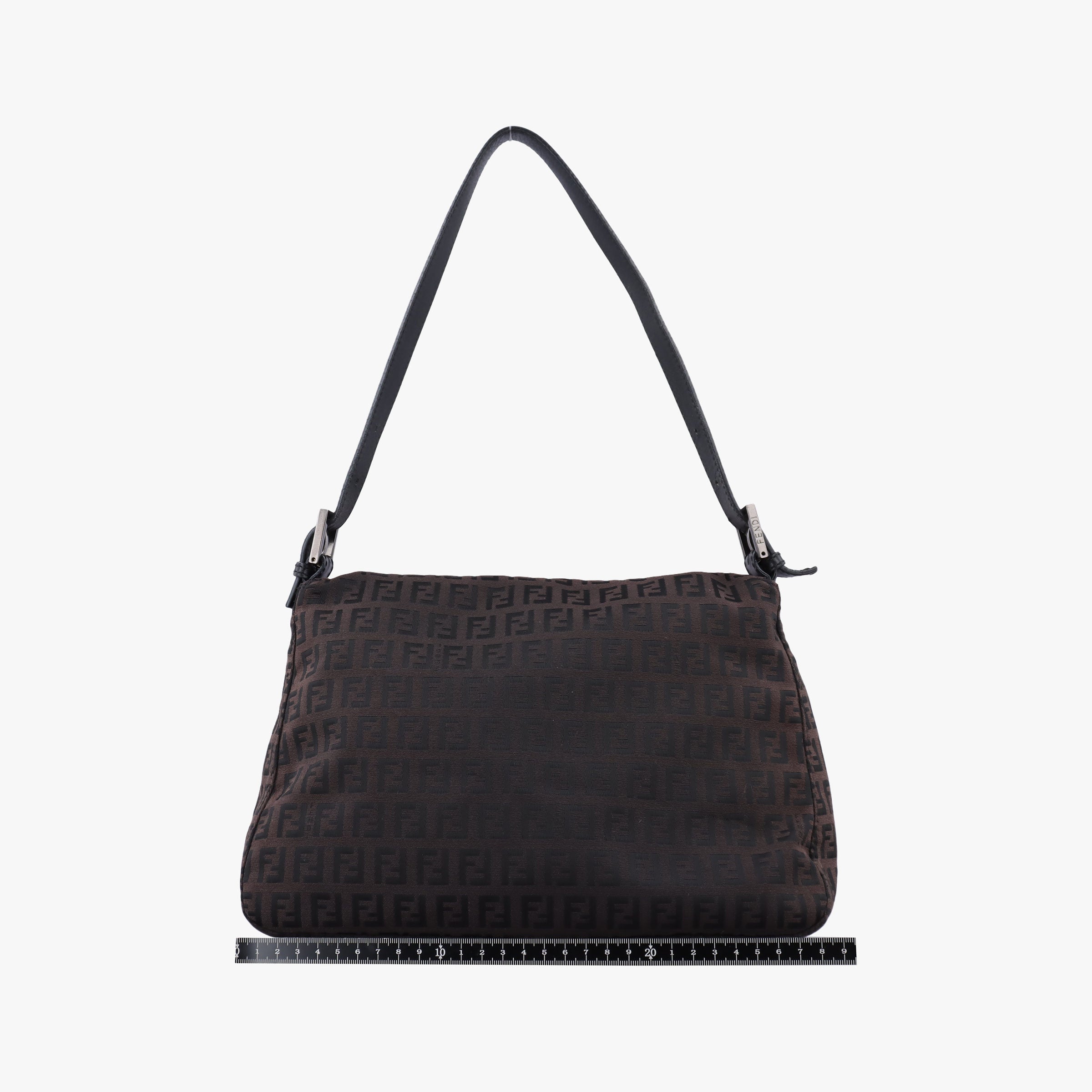 Pre-owned Fendi Baguette Zucchino Brown canvas 8BR001 shoulderbag | stylenewstar