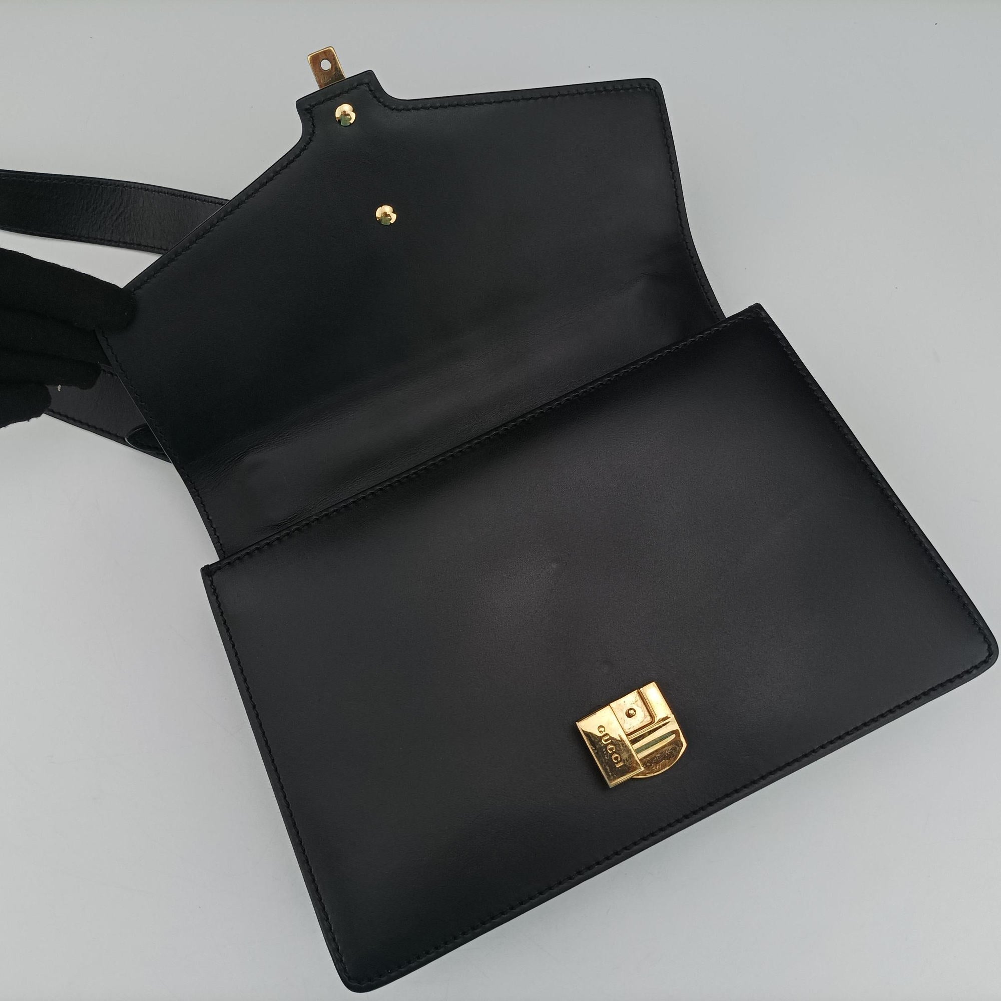 Secondhand Gucci Sylvie Black×green×red Leather 421882 shoulderbag | stylenewstar