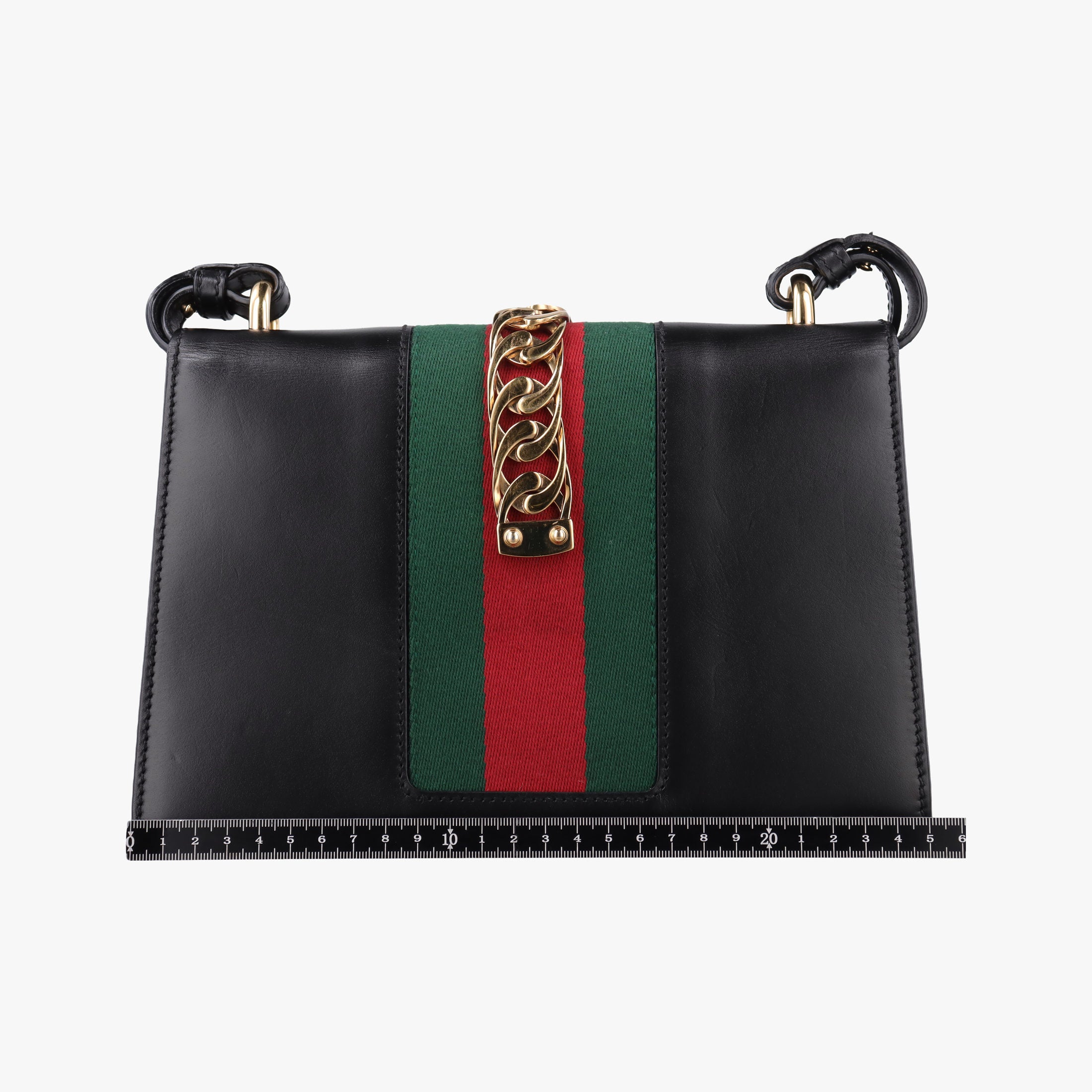 Secondhand Gucci Sylvie Black×green×red Leather 421882 shoulderbag | stylenewstar