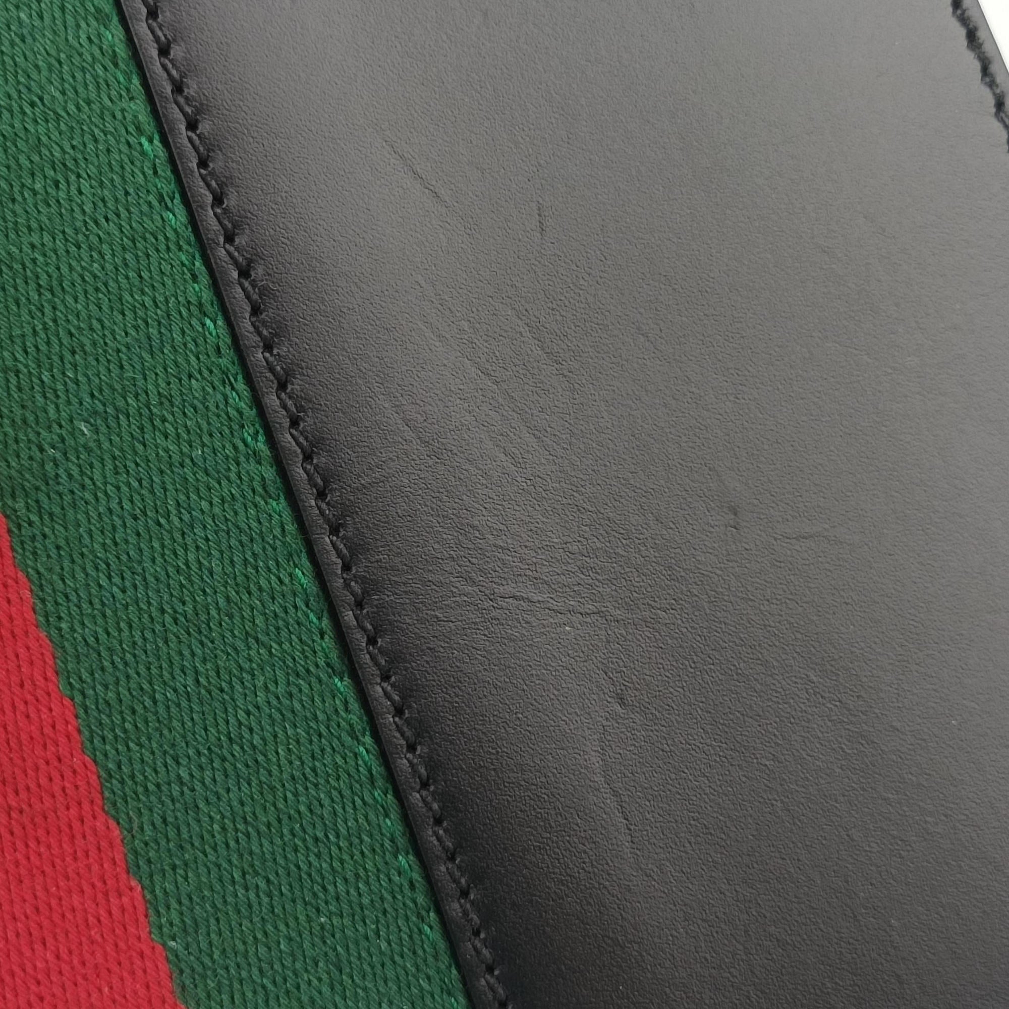 Secondhand Gucci Sylvie Black×green×red Leather 421882 shoulderbag | stylenewstar
