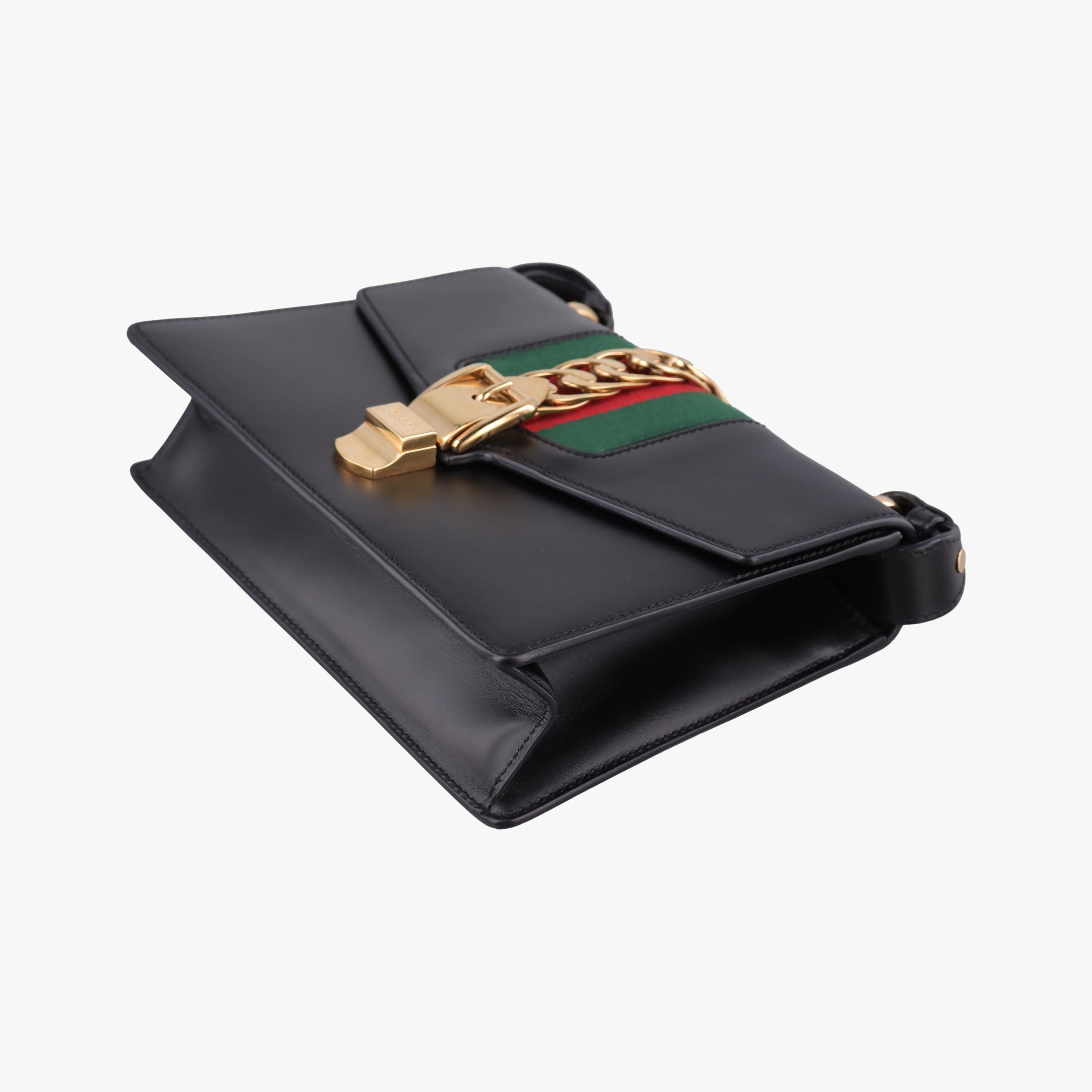 Secondhand Gucci Sylvie Black×green×red Leather 421882 shoulderbag | stylenewstar