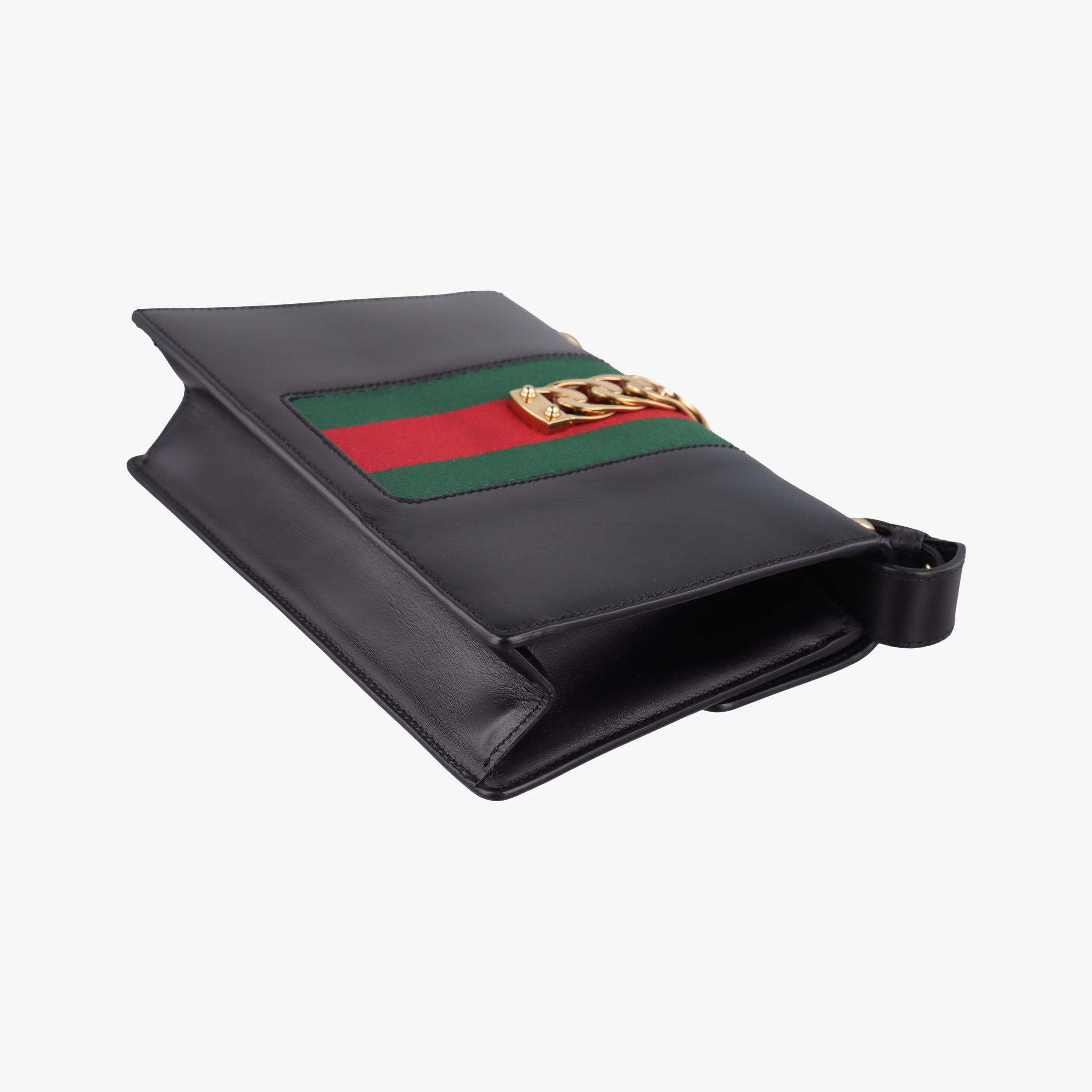 Secondhand Gucci Sylvie Black×green×red Leather 421882 shoulderbag | stylenewstar