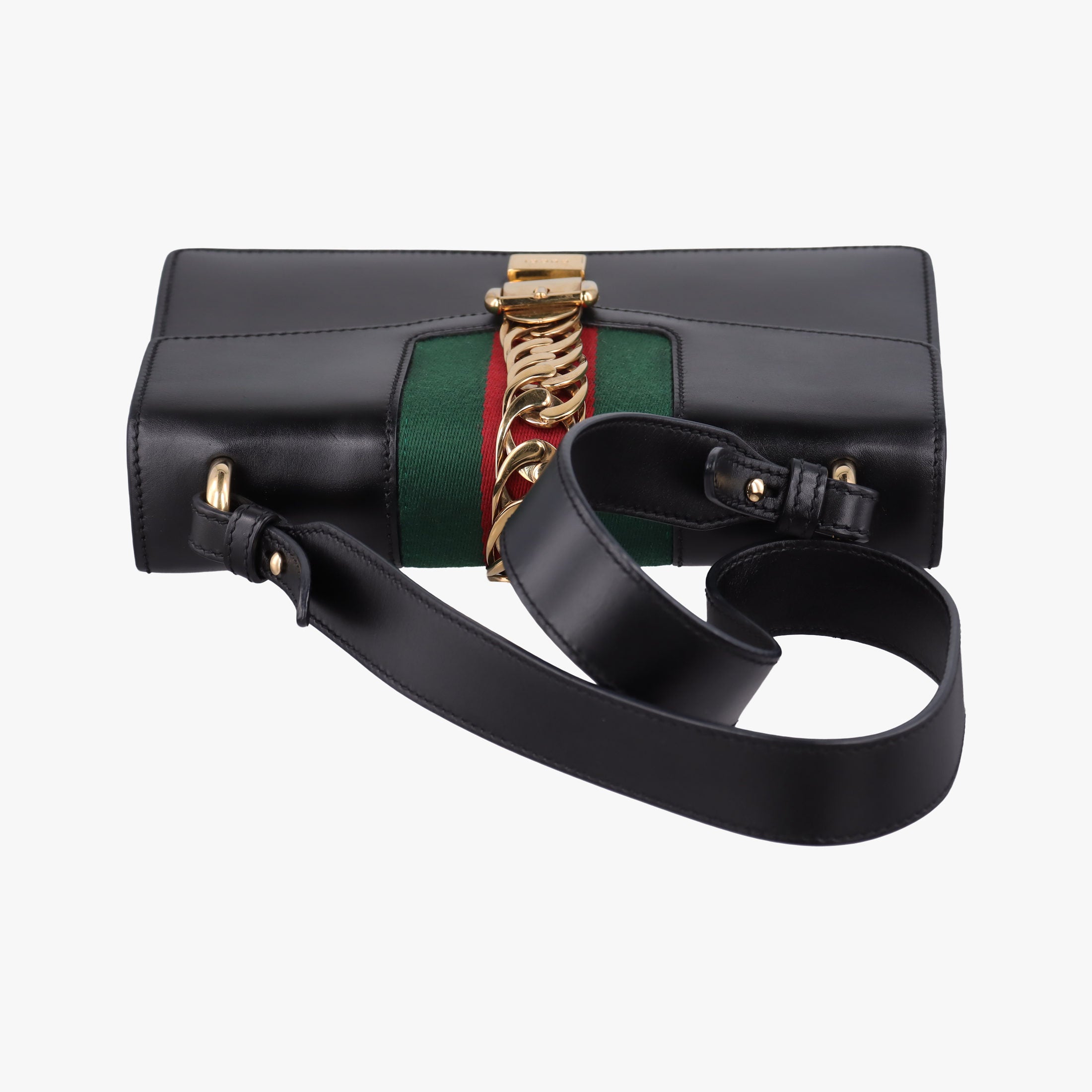 Secondhand Gucci Sylvie Black×green×red Leather 421882 shoulderbag | stylenewstar