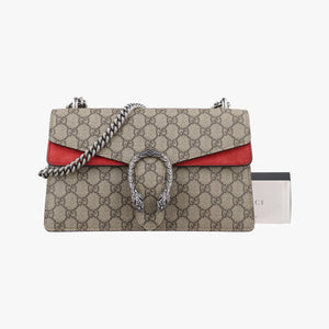 Pre-owned Gucci Dionysus beige×red PVC coated canvas × suede 400249 shoulderbag | stylenewstar