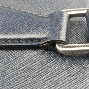 Vintage Prada Triangle Logo Plate Navy Saffiano Leather  shoulderbag | stylenewstar