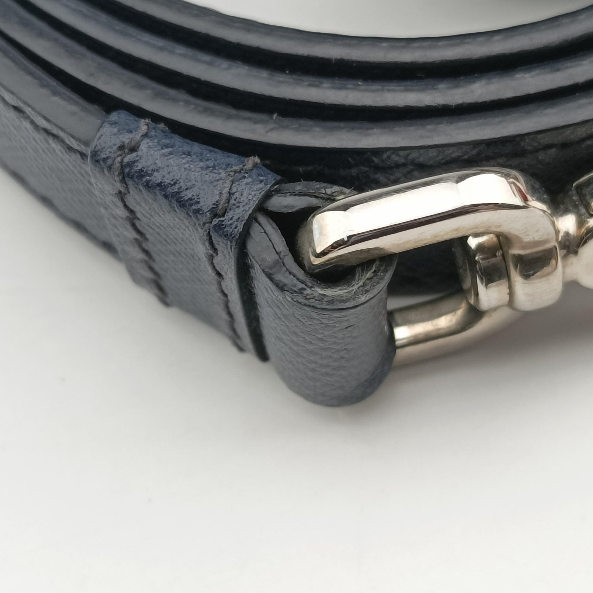 Vintage Prada Triangle Logo Plate Navy Saffiano Leather  shoulderbag | stylenewstar