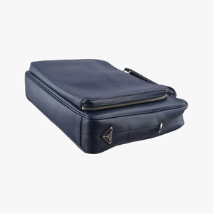Vintage Prada Triangle Logo Plate Navy Saffiano Leather  shoulderbag | stylenewstar