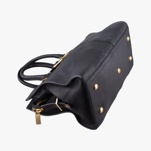 Pre-owned Yves Saint Laurent Cabas ChYc Black Leather 400666 shoulderbag | stylenewstar