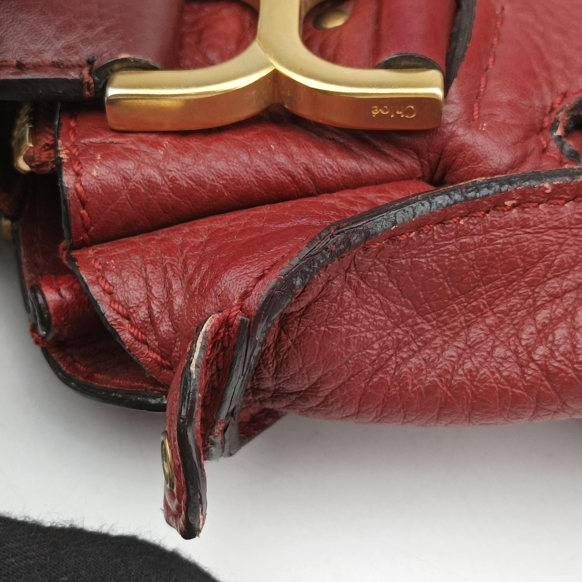 Pre-owned Chloe Mercy Red Leather  shoulderbag | stylenewstar