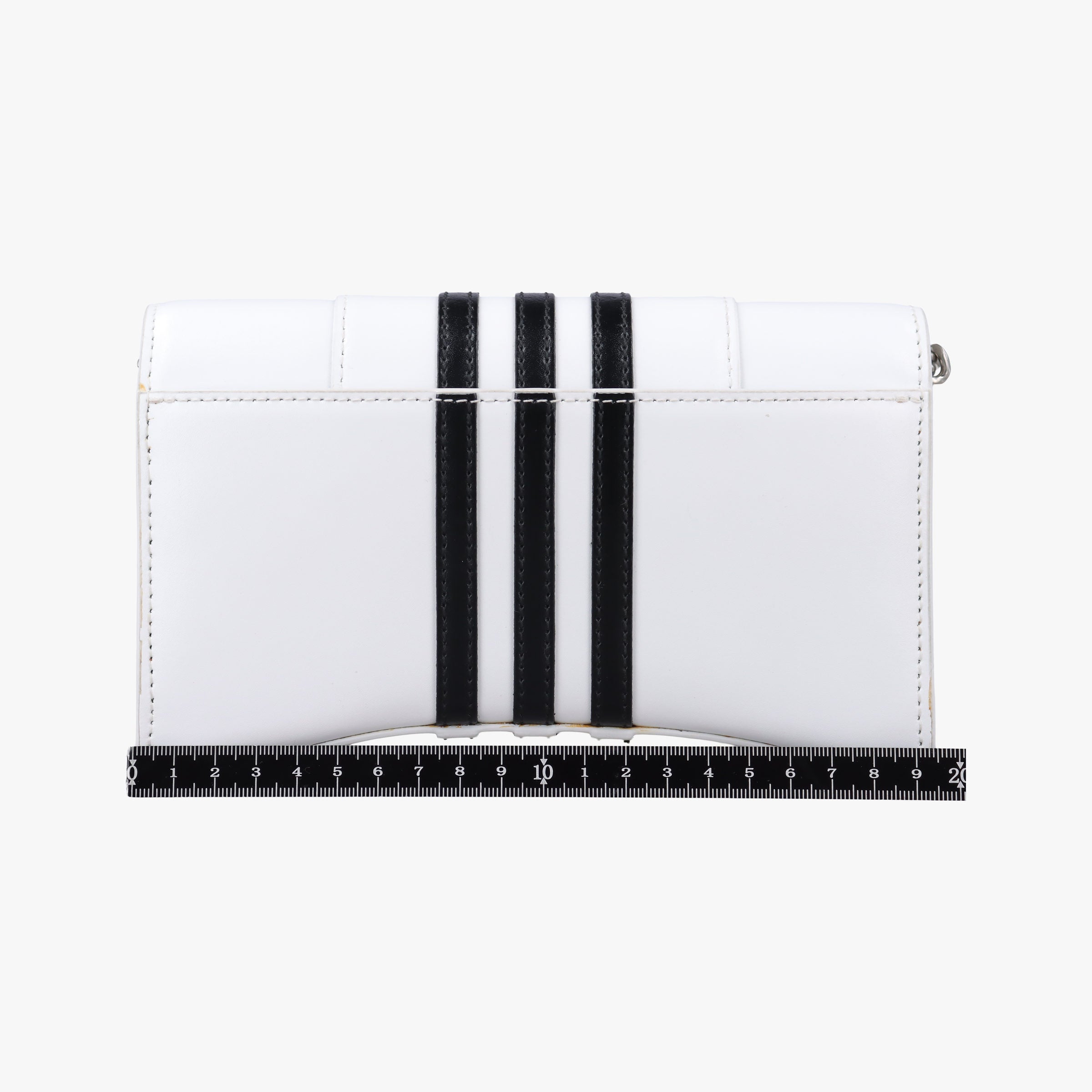 Pre-owned Balenciaga Hourglass adidas White x black Leather  shoulderbag | stylenewstar