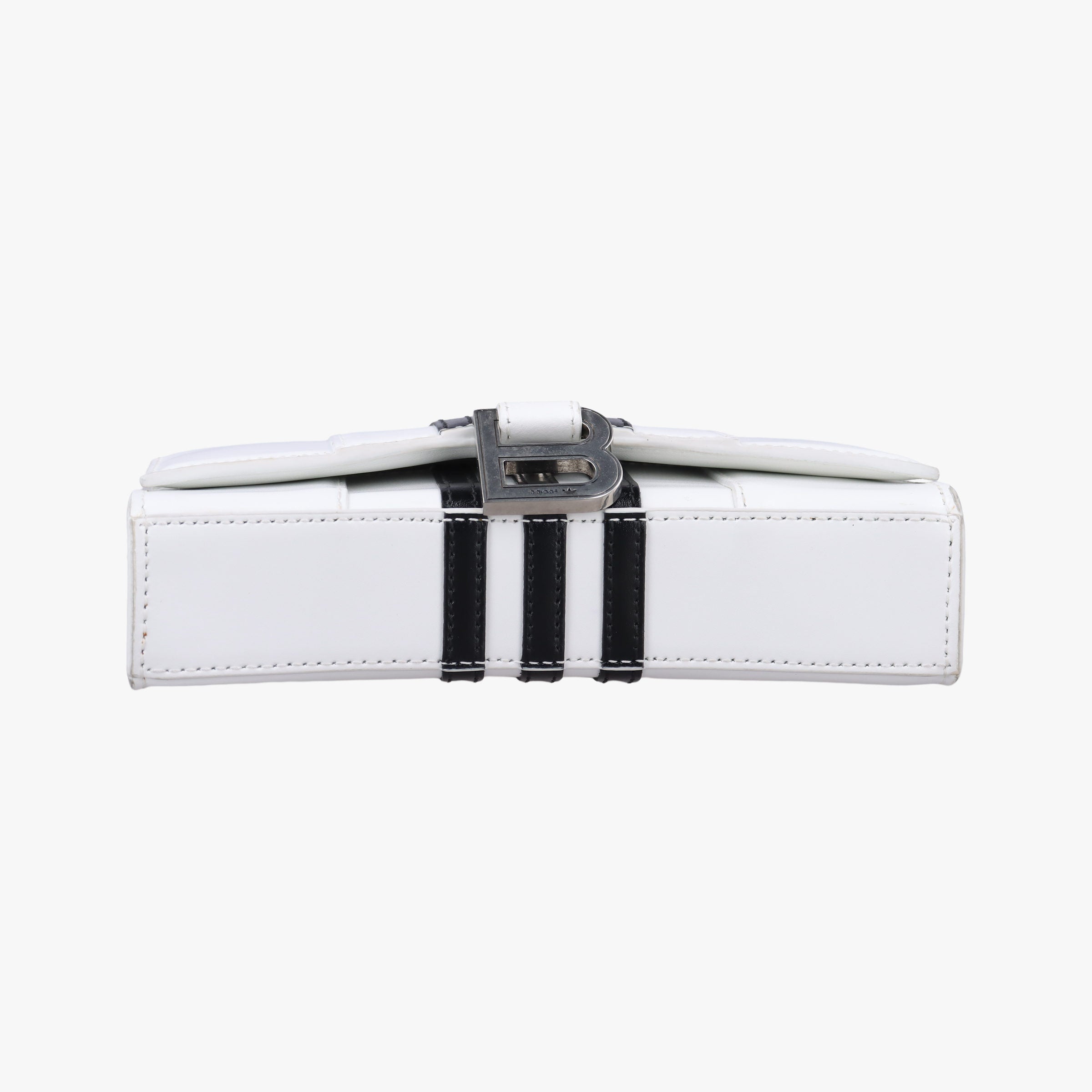 Pre-owned Balenciaga Hourglass adidas White x black Leather  shoulderbag | stylenewstar