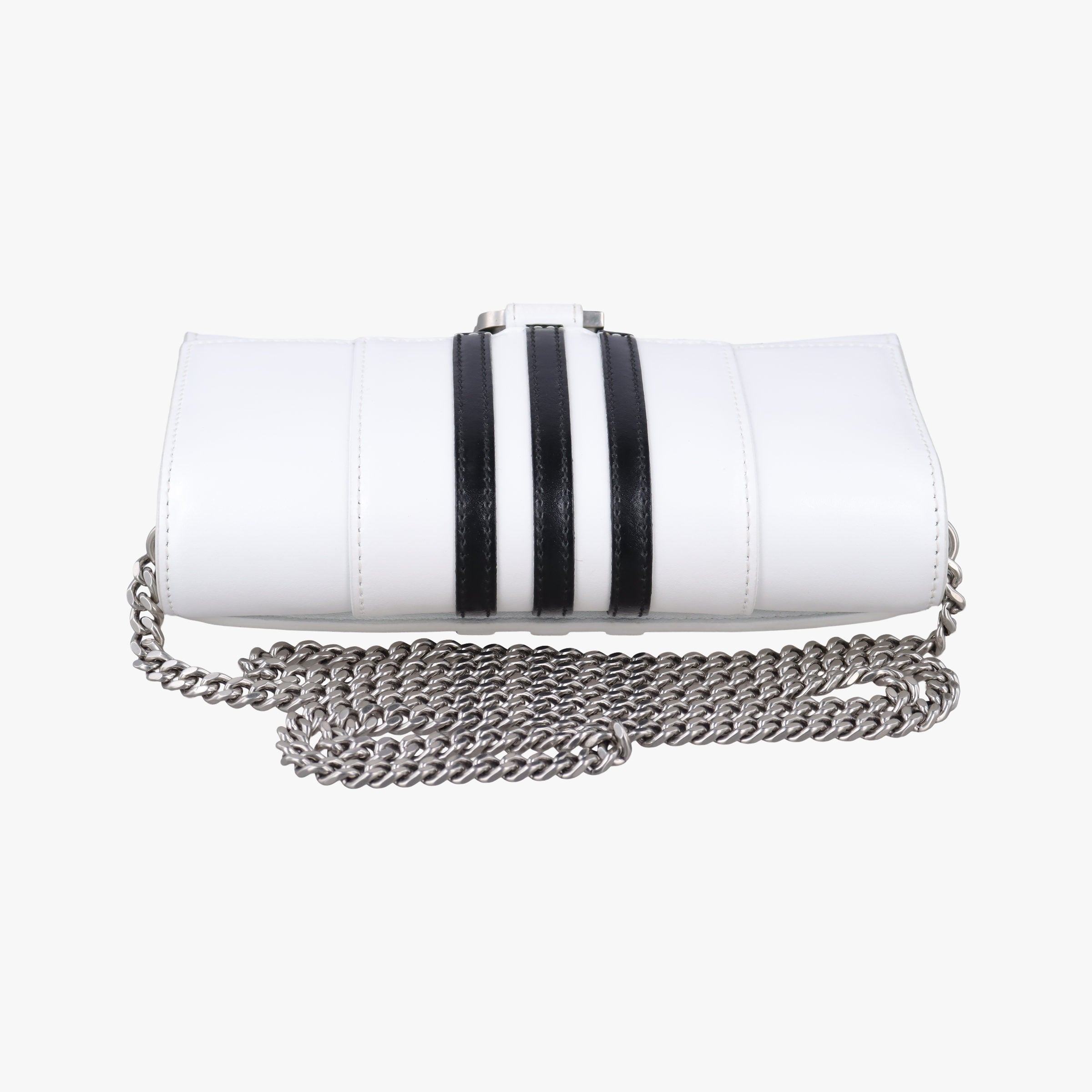 Pre-owned Balenciaga Hourglass adidas White x black Leather  shoulderbag | stylenewstar