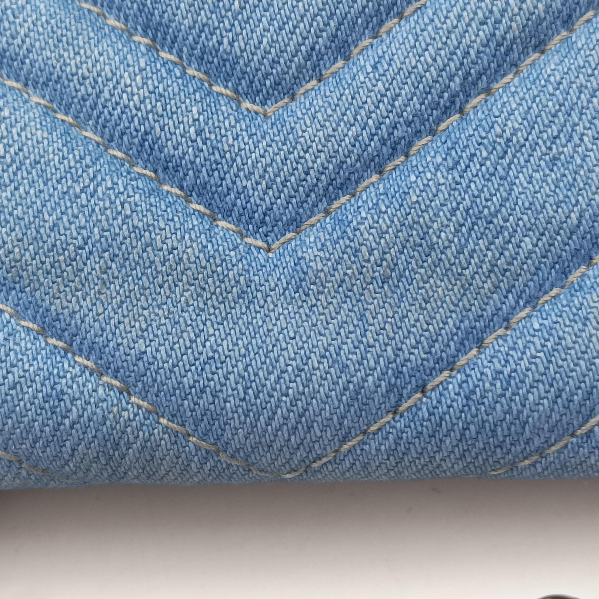 Pre-owned Gucci GG Marmont Blue Denim 446744 shoulderbag | stylenewstar