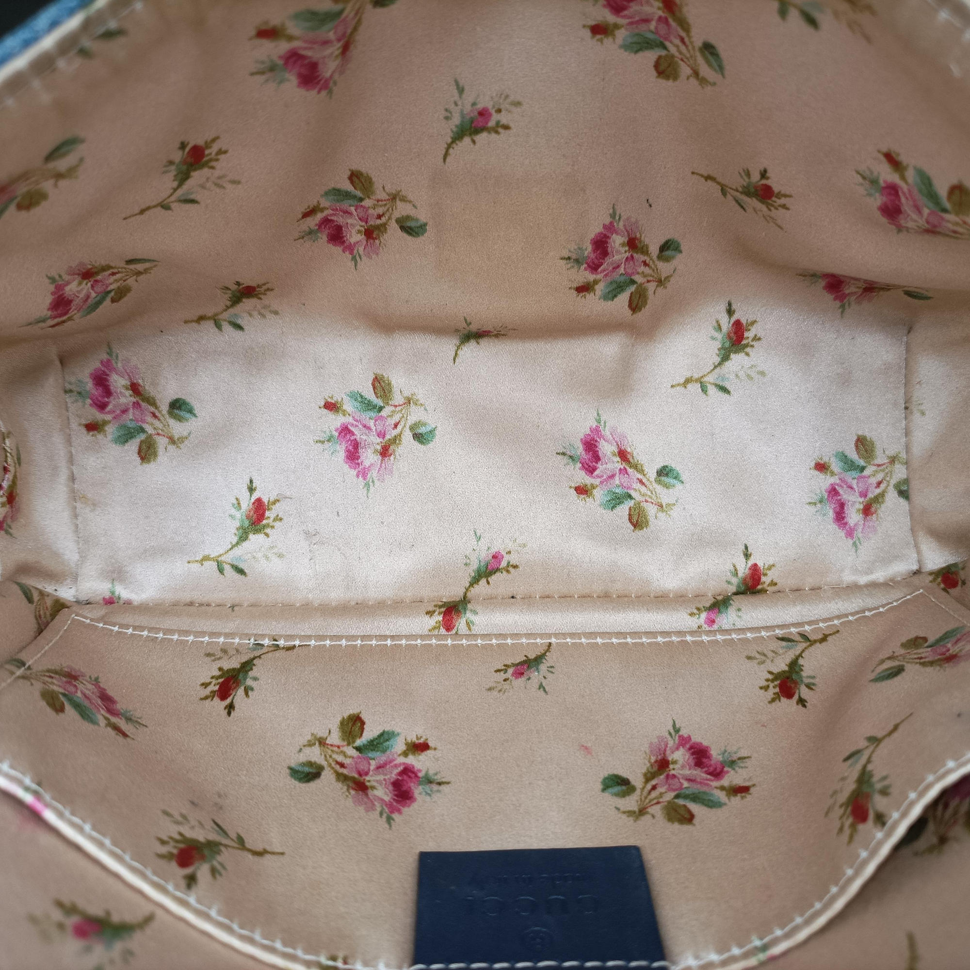 Pre-owned Gucci GG Marmont Blue Denim 446744 shoulderbag | stylenewstar