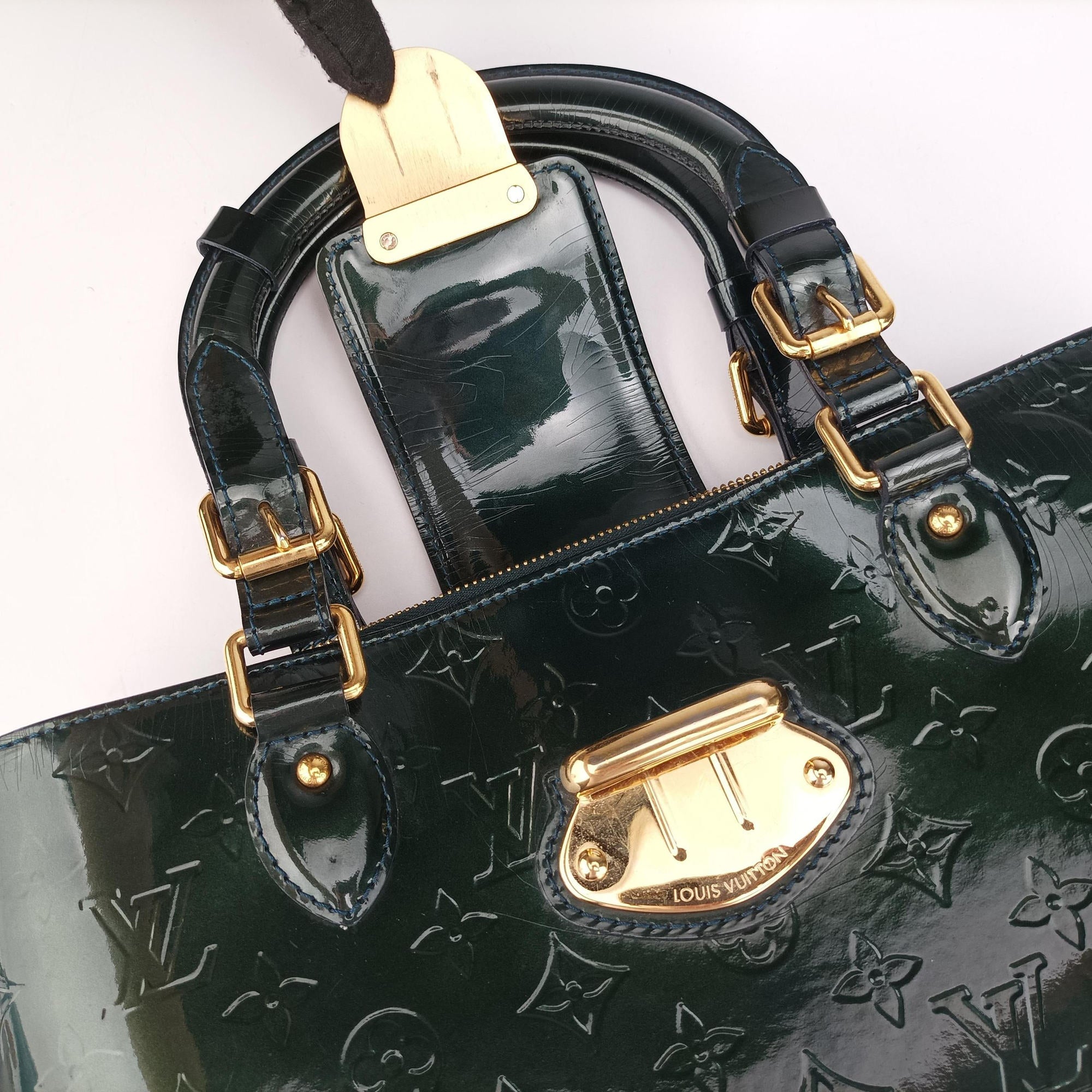 Pre-owned Louis Vuitton MELROSE AVENUE Bleu Nuit Vernis M93756 handbag | stylenewstar