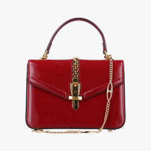 Pre-owned Gucci Sylvie 1969 Red Patent Leather 589479 shoulderbag | stylenewstar