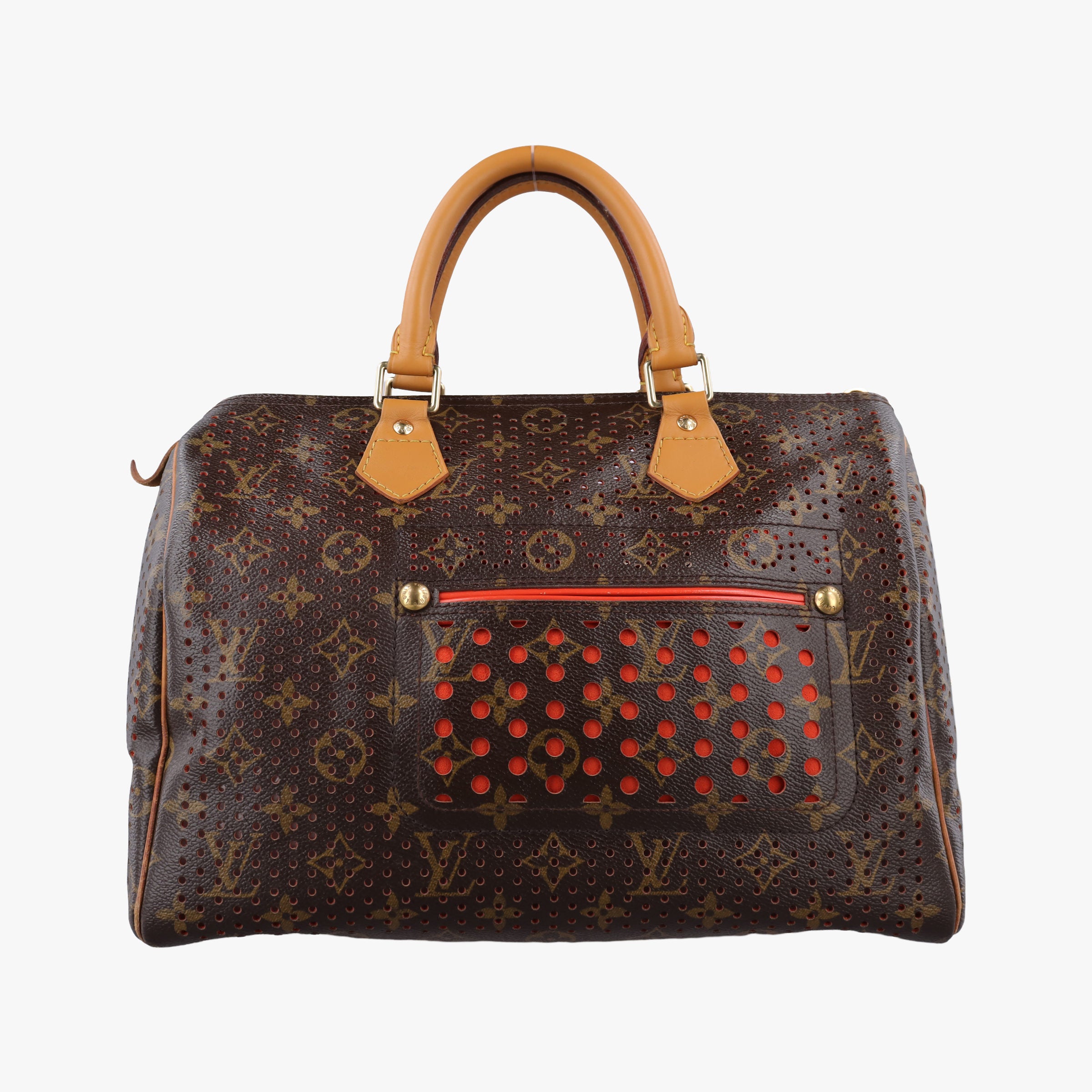 Pre-owned Louis Vuitton Speedy30 brown×Fuchsia Pink Monogram Perfo M95180 handbag | stylenewstar