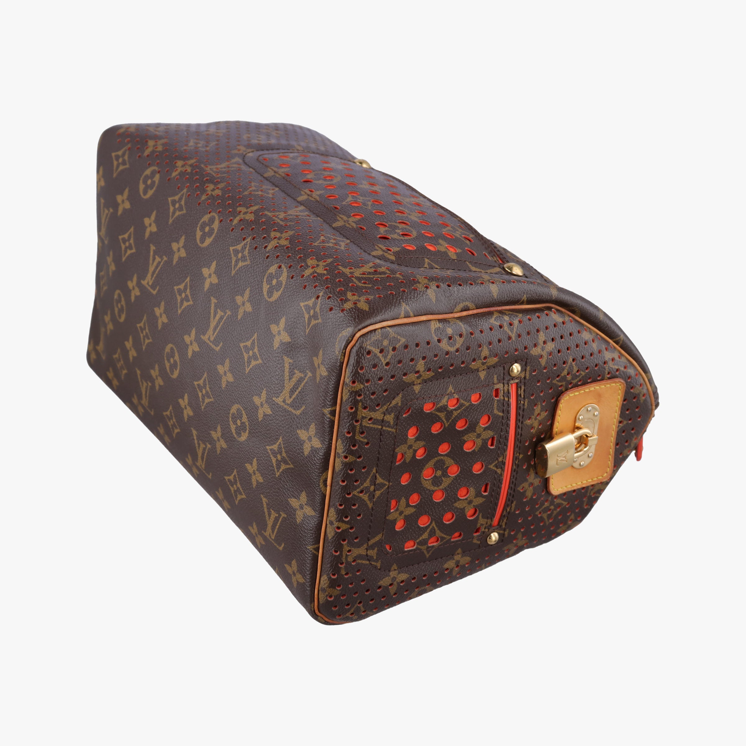 Pre-owned Louis Vuitton Speedy30 brown×Fuchsia Pink Monogram Perfo M95180 handbag | stylenewstar