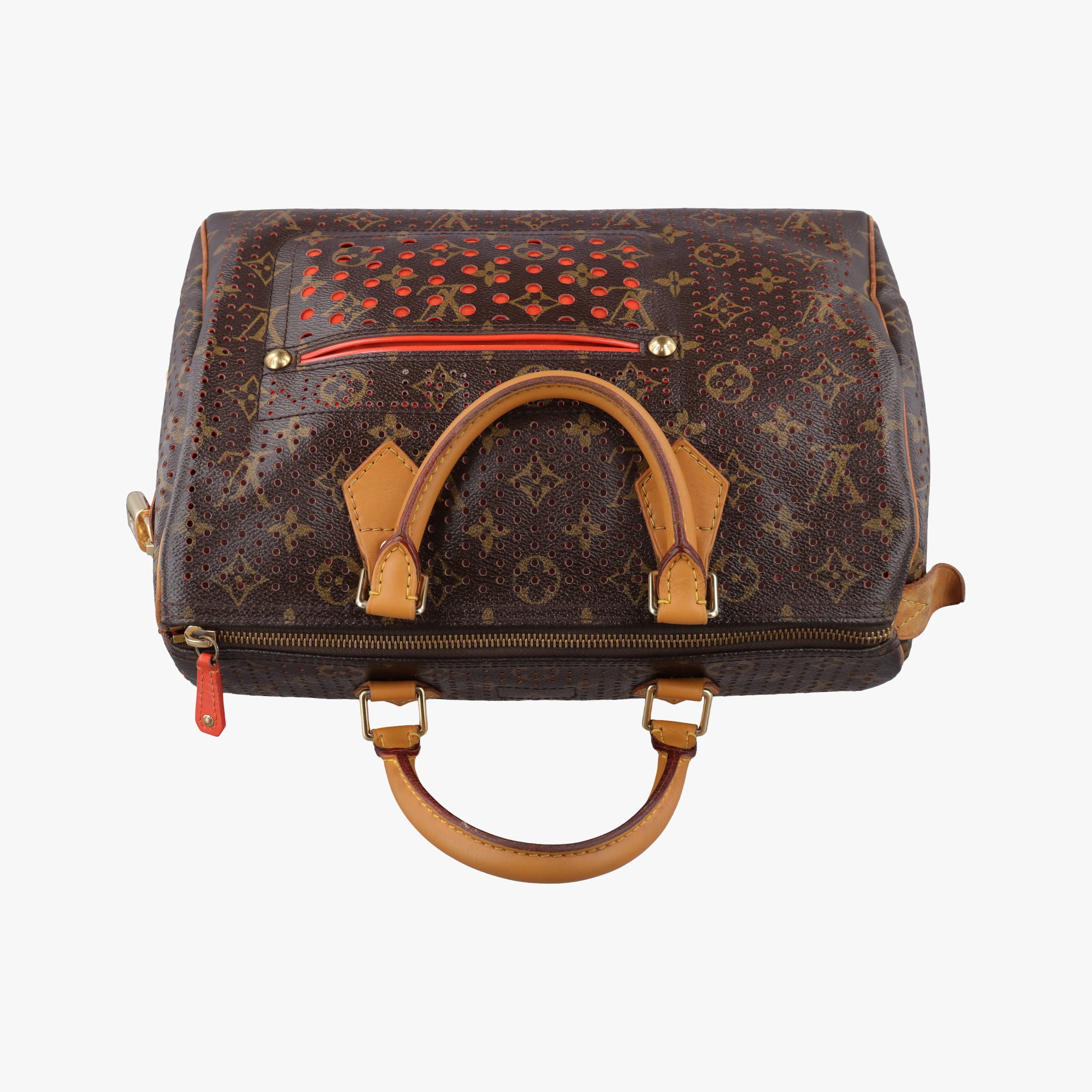 Pre-owned Louis Vuitton Speedy30 brown×Fuchsia Pink Monogram Perfo M95180 handbag | stylenewstar
