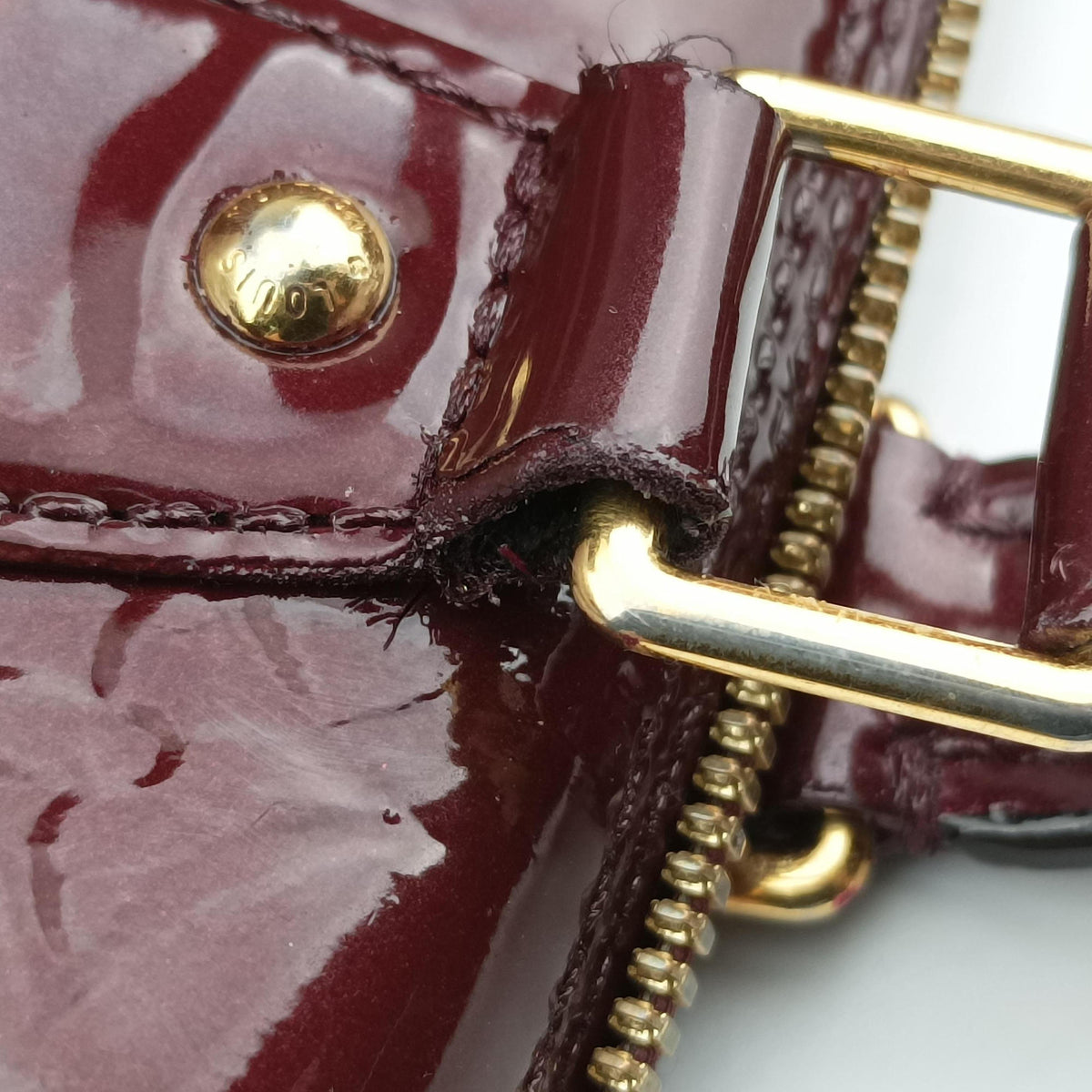 Pre-owned Louis Vuitton Alma GM Rouge Fauvist Vernis M91687 handbag | stylenewstar