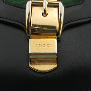 Pre-owned Gucci Sylvie Black×green×red Leather 421882 shoulderbag | stylenewstar