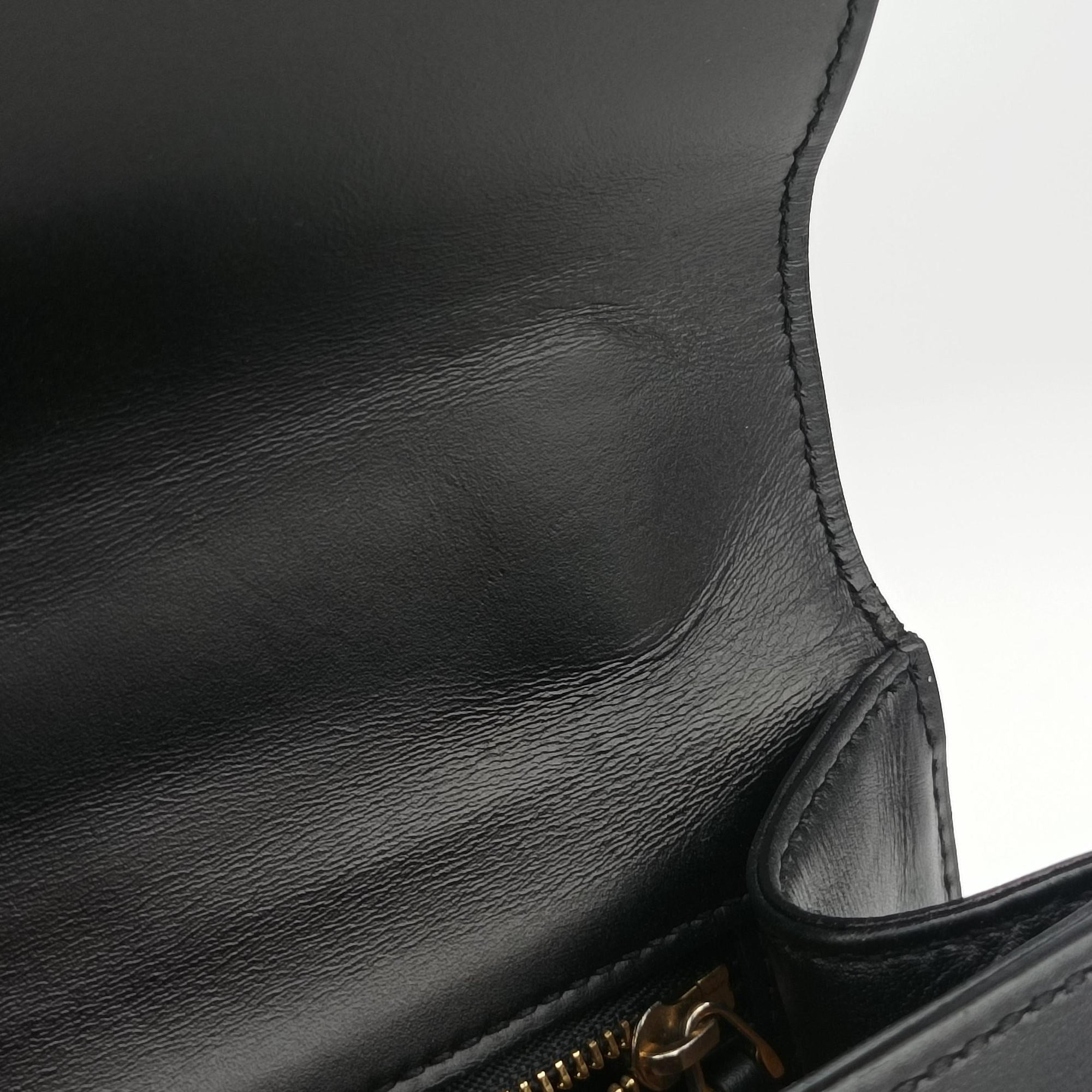 Pre-owned Gucci Sylvie Black×green×red Leather 421882 shoulderbag | stylenewstar