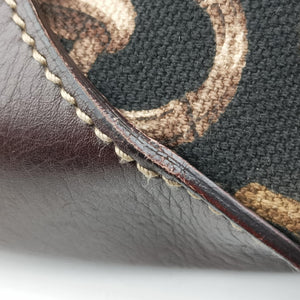 Pre-owned Gucci Amalfi bamboo Brown Canvas×Leather 154378 handbag | stylenewstar