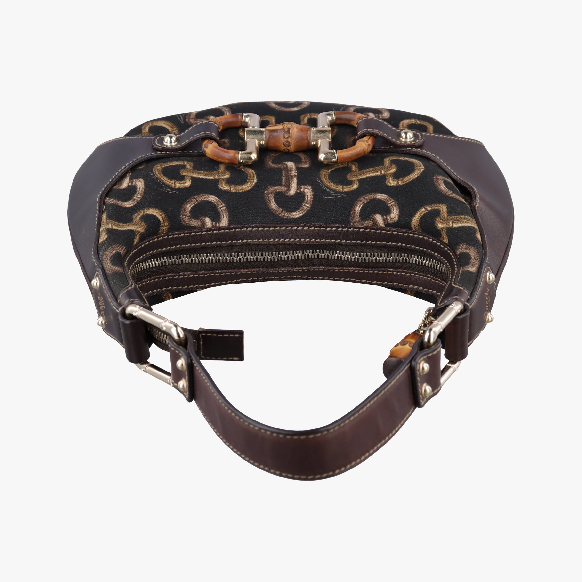 Pre-owned Gucci Amalfi bamboo Brown Canvas×Leather 154378 handbag | stylenewstar