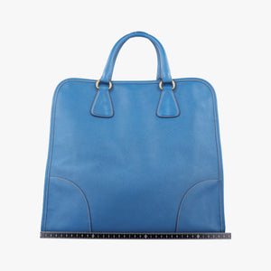 Pre-owned Prada Paradigme Lucido Tote Top Handle Blue SAFFIANO Leather BN2254 handbag | stylenewstar