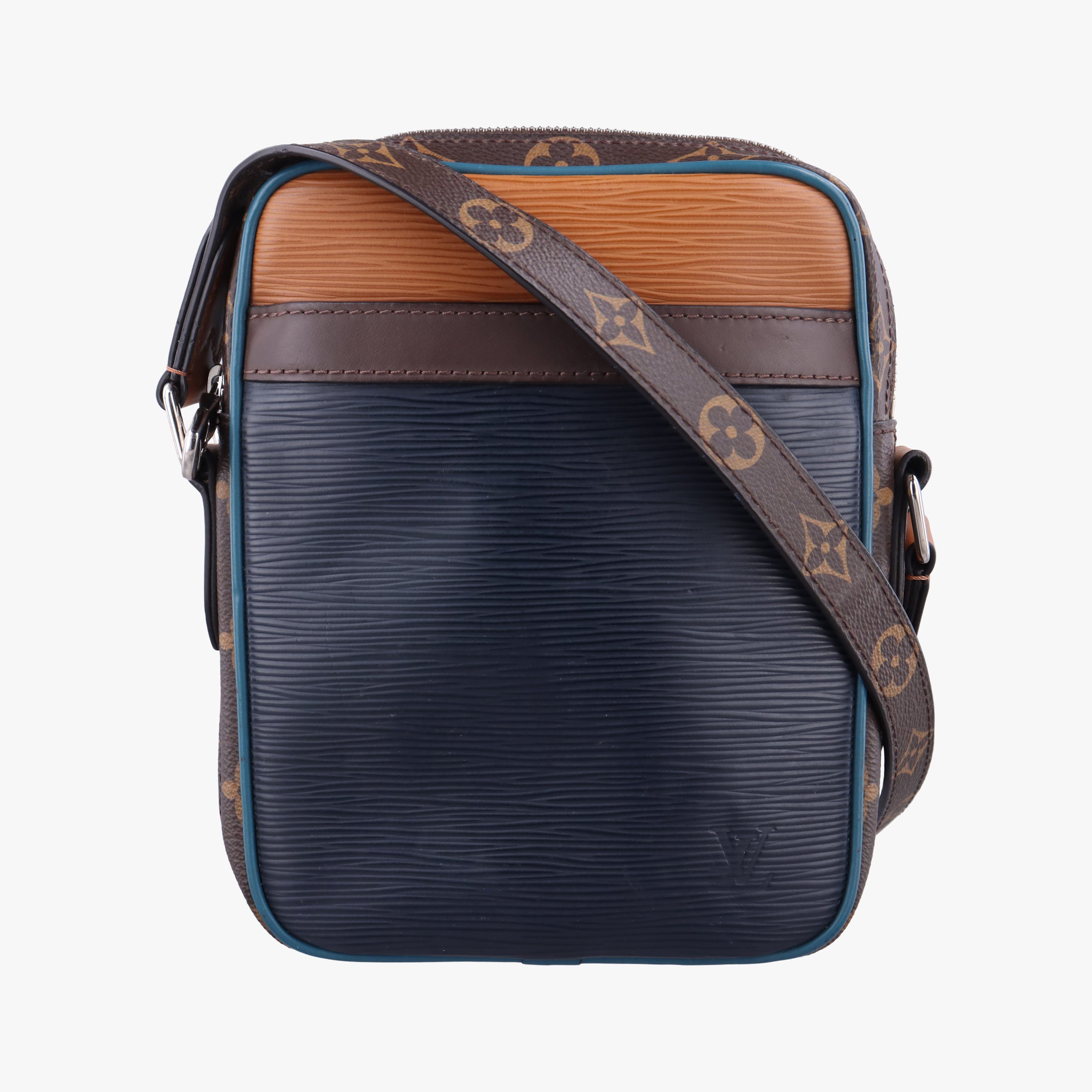 Vintage Louis Vuitton Danube Slim PＭ brown×navy Monogram Canvas×epi M51459 shoulderbag | stylenewstar