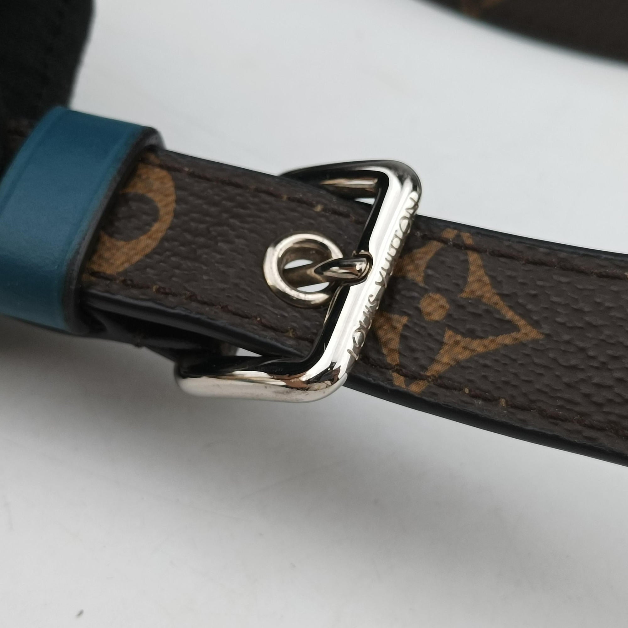 Vintage Louis Vuitton Danube Slim PＭ brown×navy Monogram Canvas×epi M51459 shoulderbag | stylenewstar