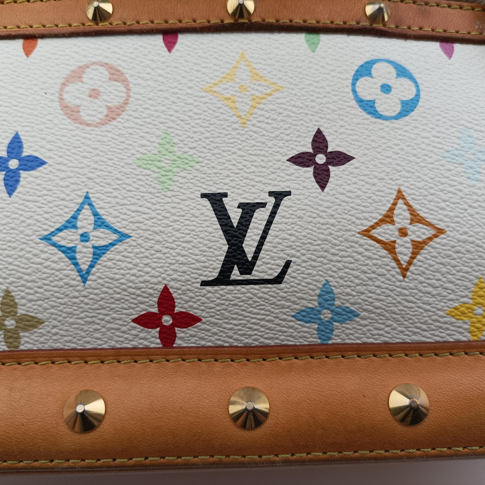 Pre-owned Louis Vuitton Alma PM white Monogram Multicolor M92647 handbag | stylenewstar