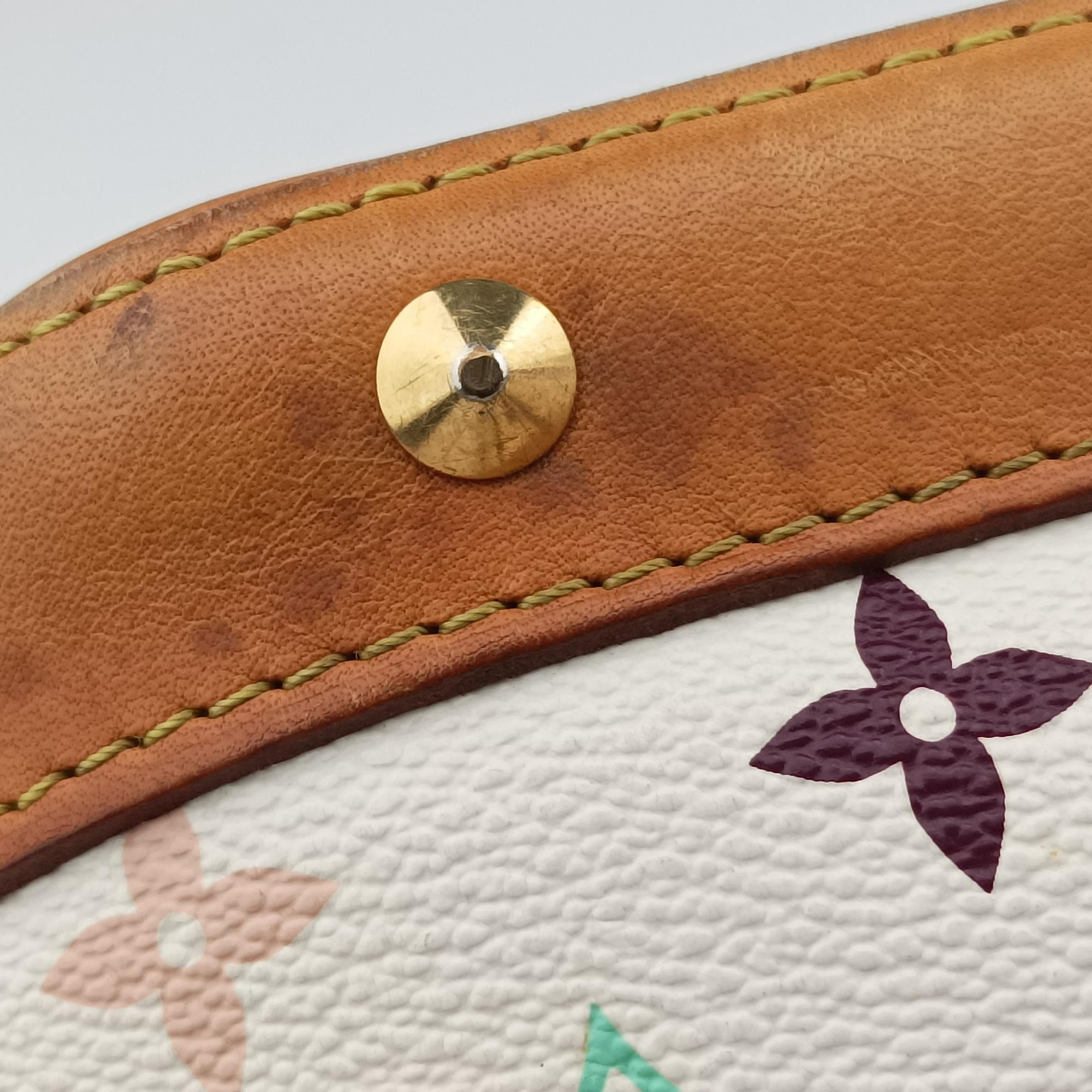 Pre-owned Louis Vuitton Alma PM white Monogram Multicolor M92647 handbag | stylenewstar